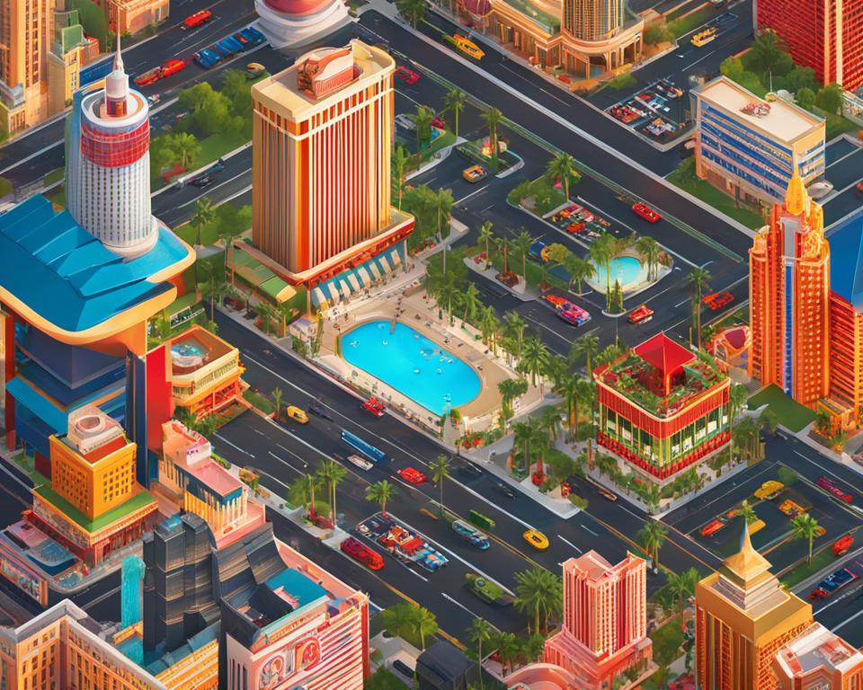 las vegas hotel on the strip map