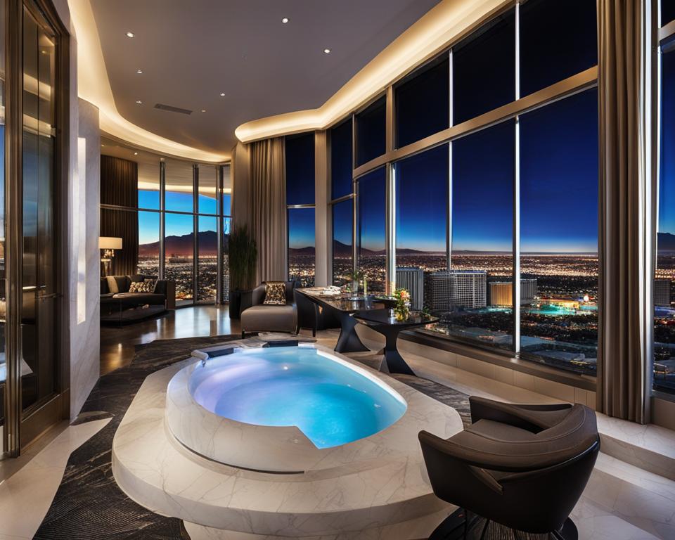 las vegas hotel with private jacuzzi