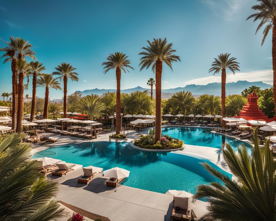 luxury pool in Virgin Hotels Las Vegas