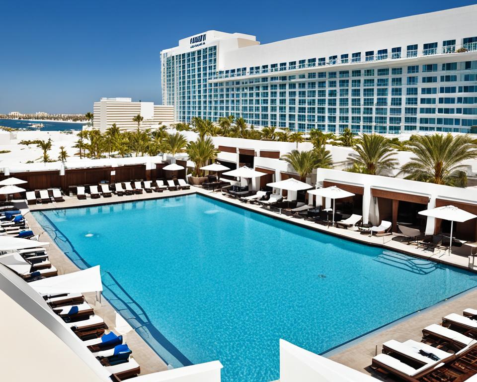 rooftop pool at Hilton Vacation Club Cancun Resort Las Vegas