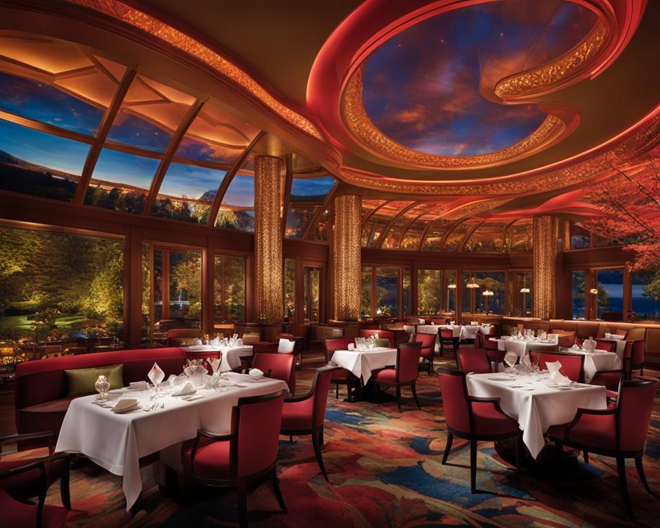 Dining experience at The Perch overlooking Wynn’s Lake of Dreams