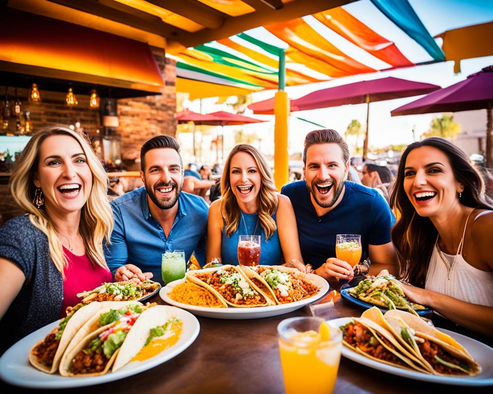 Guests enjoying the best Mexican food at La Monja Cantina Las Vegas restaurant