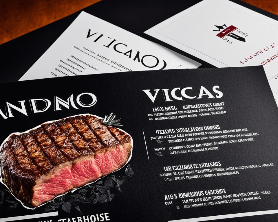 Joe Vicari's Andiamo Steakhouse menu